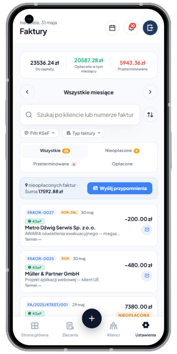 CanvaCRM — faktury i płatności