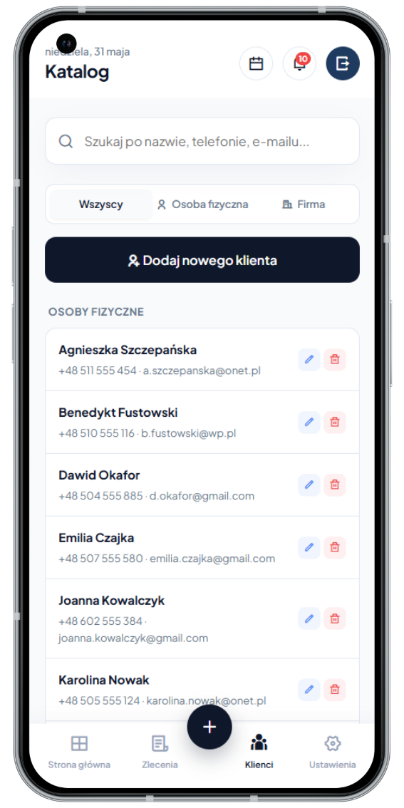 CanvaCRM — klienci i raporty